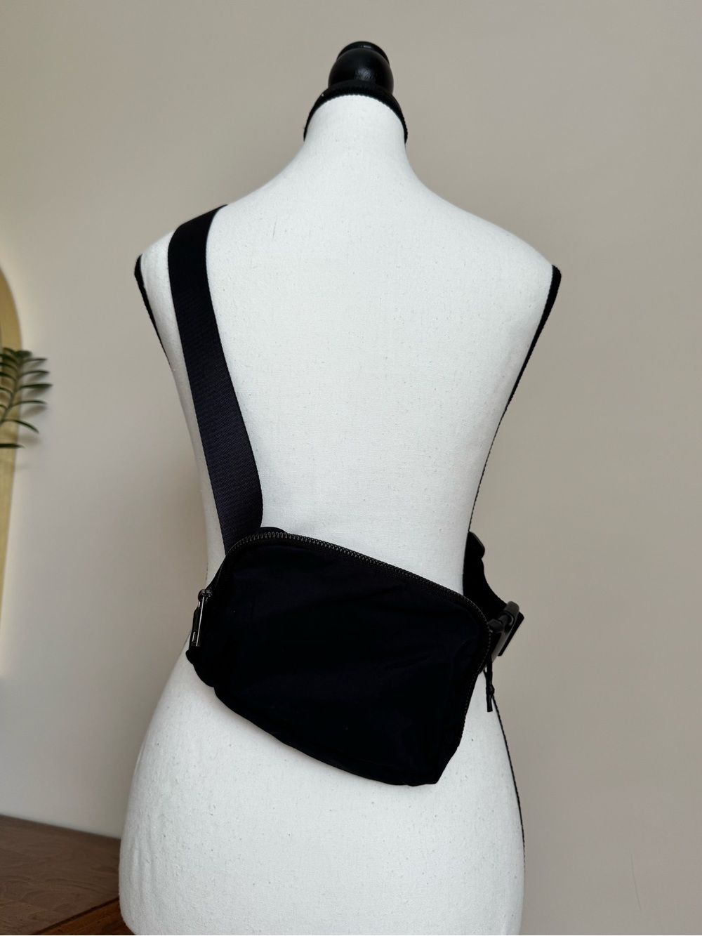 Black Compact Crossbody Waist Belt Bag